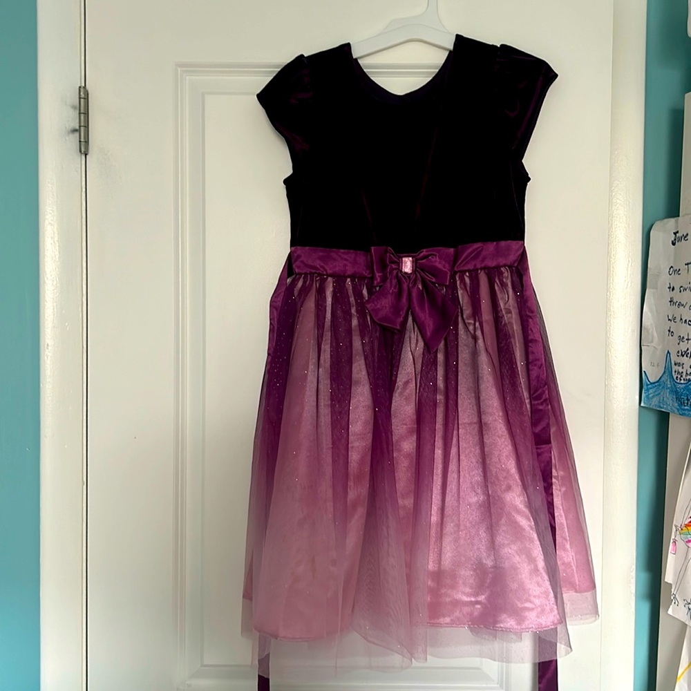 Girls velvet dress ombre